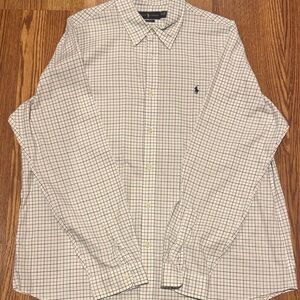 Polo Ralph Lauren White and Blue Plaid Shirt